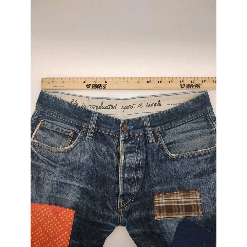 Howies Selvage Jeans‎ Pants Patch Work Patches Size 32x28 Button Fly
